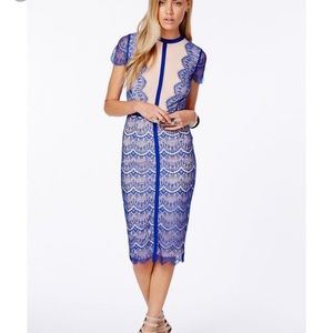 Missguided Women's Satsuko Lace Panel Midi Dress
